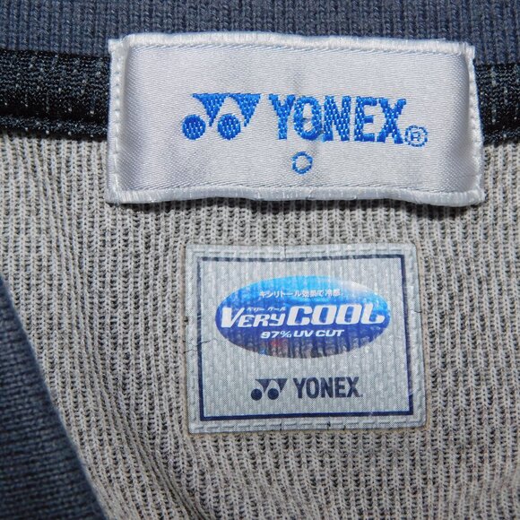 Yonex Mens L Orange black abstract print Badminton Polo Shirt Made in Japan - Picture 5 of 8